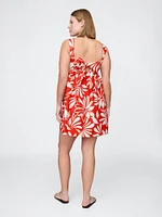 Poplin Tie-Back Mini Dress