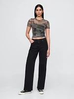 Mesh Cropped T-Shirt