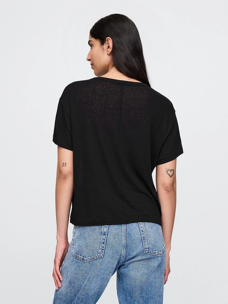 Linen-Blend T-Shirt