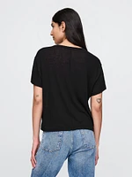 Linen-Blend T-Shirt