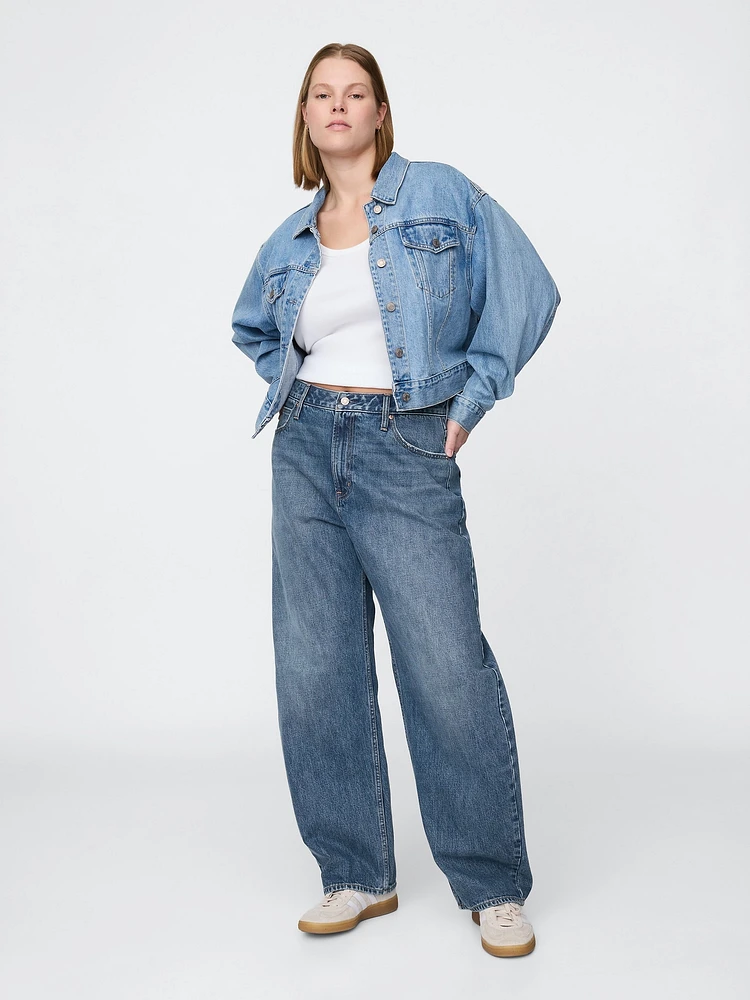 Curvy High Rise Barrel Jeans