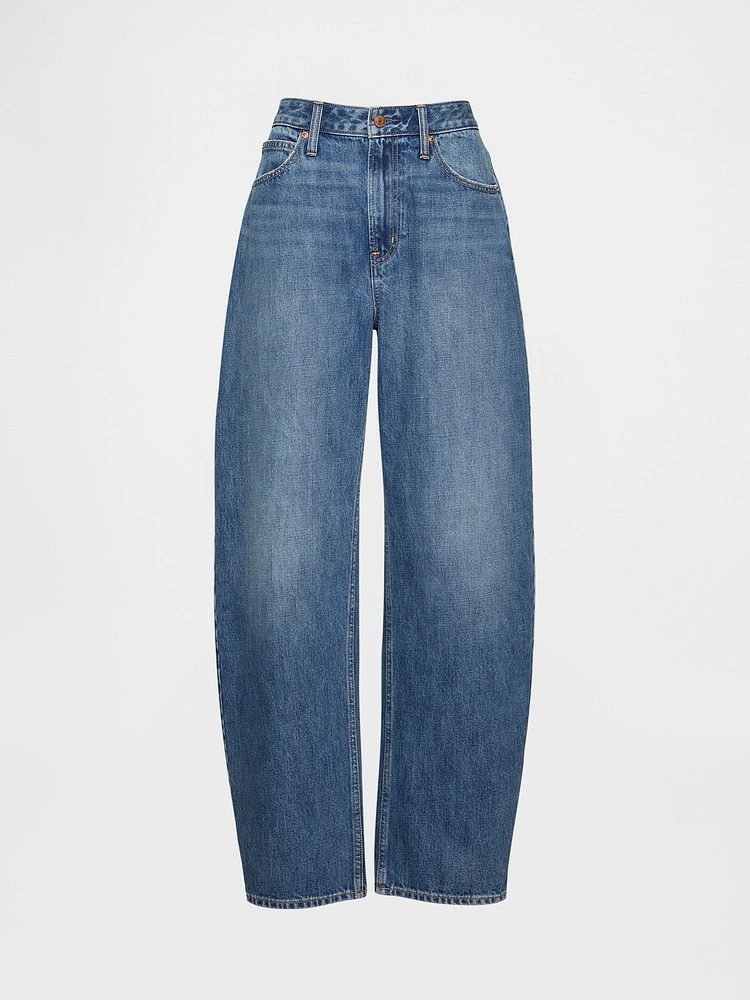 Curvy High Rise Barrel Jeans