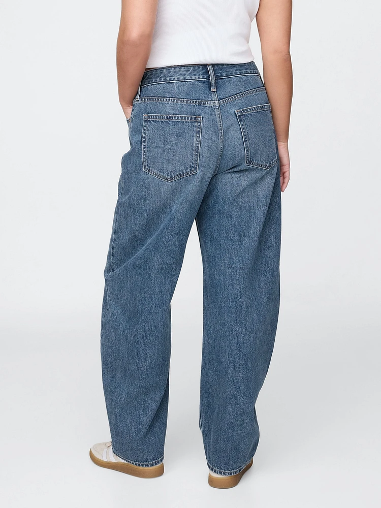 Curvy High Rise Barrel Jeans