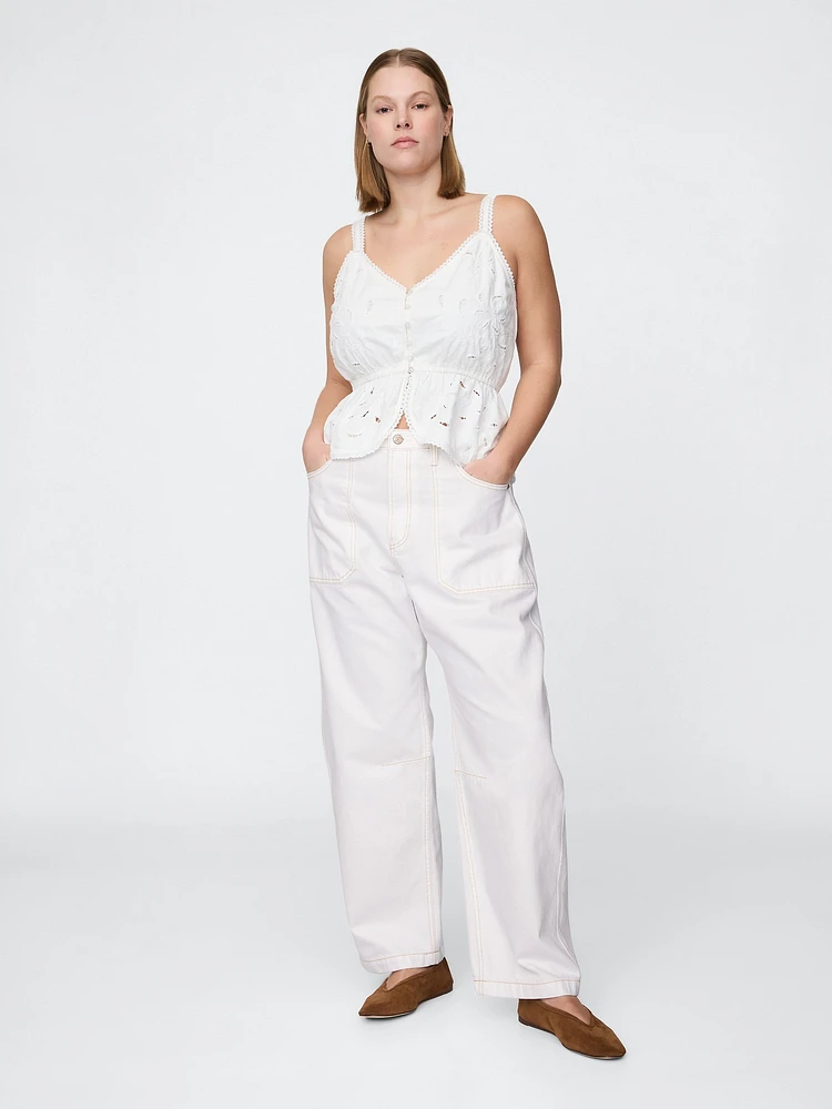 Curvy High Rise Barrel Jeans
