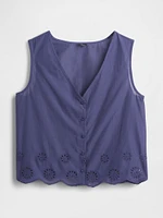 Eyelet Hem PJ Top