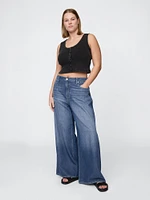 Curvy Mid Rise UltraSoft Baggy Jeans
