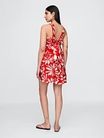 Poplin Tie-Back Mini Dress