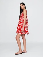 Poplin Tie-Back Mini Dress