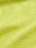 Linen-Blend Cropped V-Neck T-Shirt