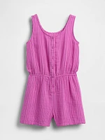 Kids Crinkle Gauze Denim Romper