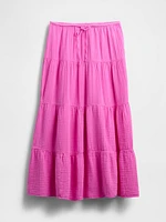 Cotton Gauze Tiered Maxi Skirt