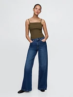 Cropped Rib Sweater Tank Top