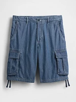 11" Baggy Denim Cargo Shorts