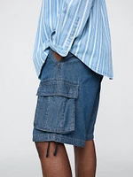 11" Baggy Denim Cargo Shorts