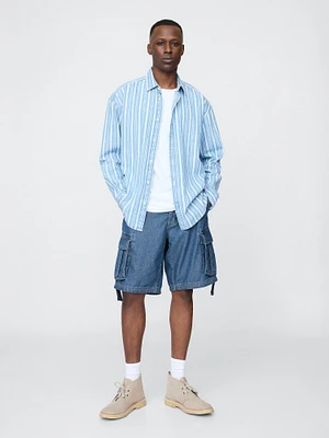 11" Baggy Denim Cargo Shorts
