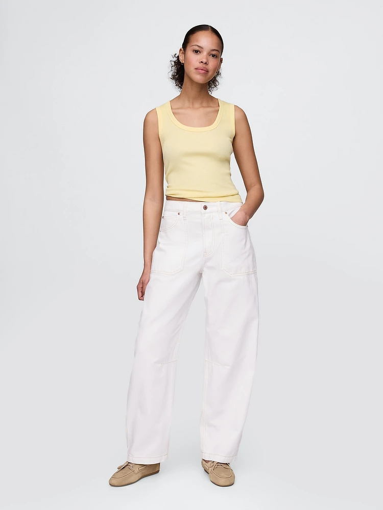 Curvy High Rise Barrel Jeans