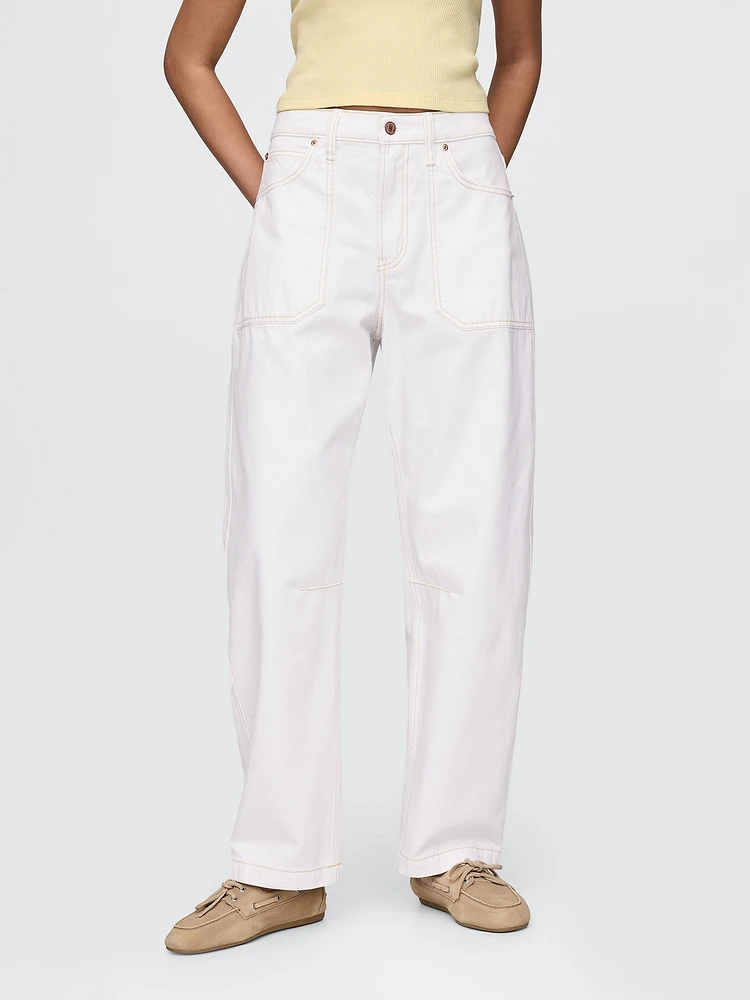 Curvy High Rise Barrel Jeans