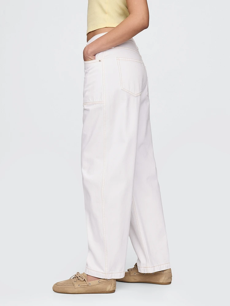 Curvy High Rise Barrel Jeans