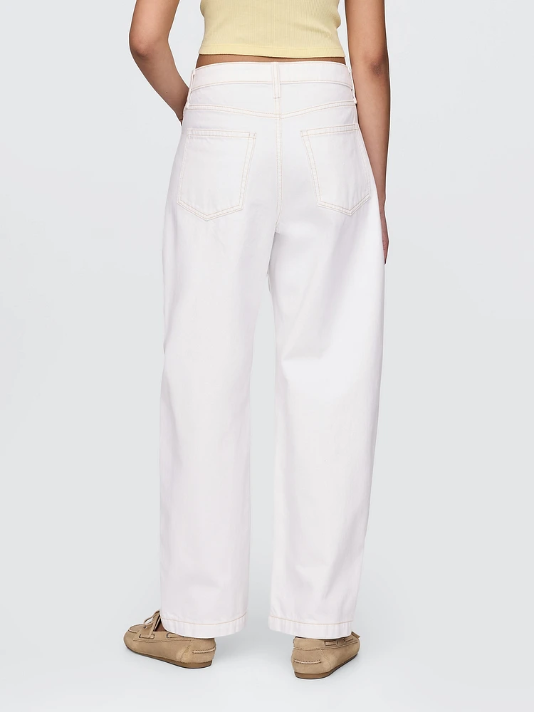 Curvy High Rise Barrel Jeans