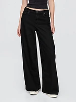 Mid Rise Cargo Baggy Jeans