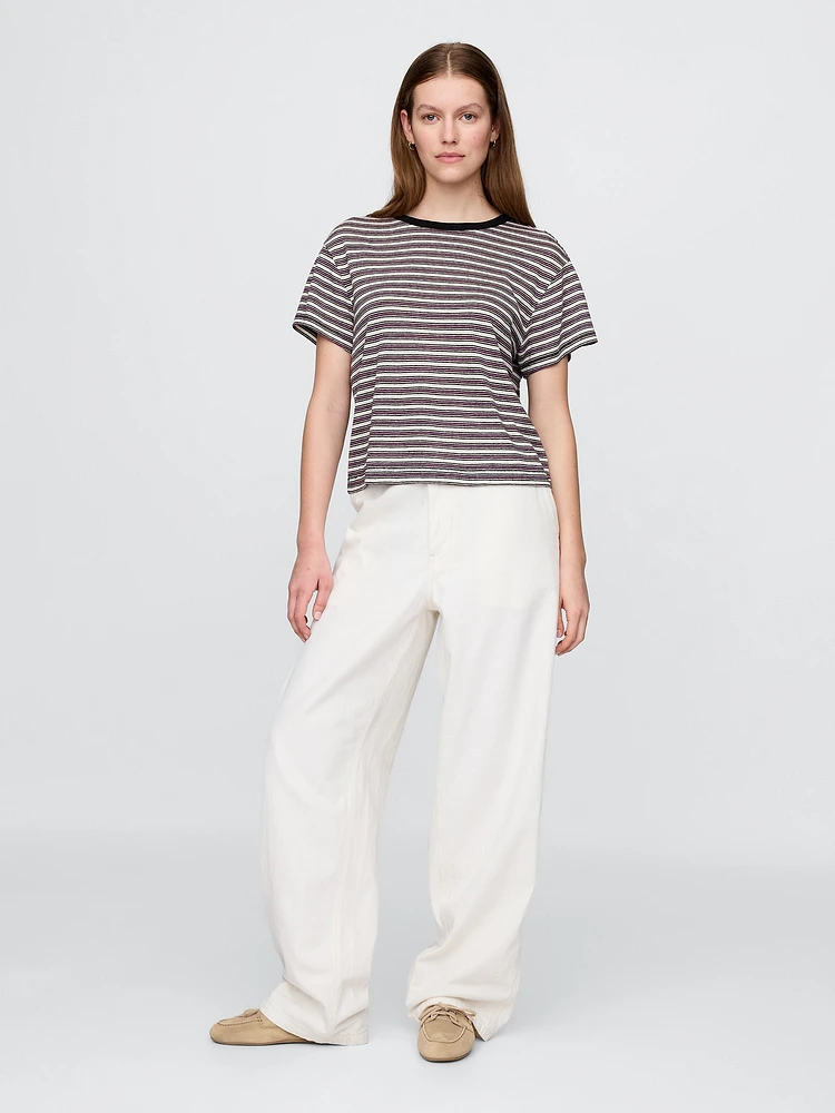 Linen-Blend T-Shirt