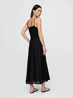 Compact Jersey Mixed Media Maxi Dress