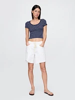 Modern Cropped Cap-Sleeve T-Shirt