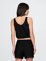 Cinched-Hem Cropped Top