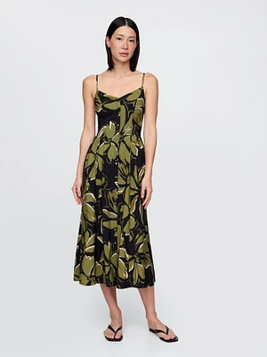 Floral V-Neck Midi Dress
