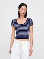 Modern Cropped Cap-Sleeve T-Shirt