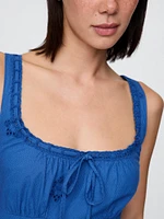 Eyelet Scoop Neck Dress