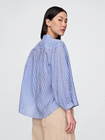 Sheer Button-Front Shirt