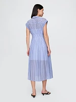Sheer Midi Shirtdress
