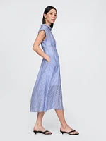 Sheer Midi Shirtdress
