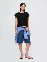Linen-Blend Roll-Cuff T-Shirt