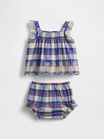Baby Poplin Eyelet-Hem Outfit Set
