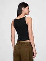 Modern Apron-Neck Cropped Tank Top