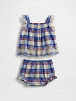 Baby Poplin Eyelet-Hem Outfit Set