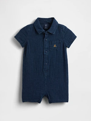 Baby Crinkle Gauze Pocket Shorty One-Piece