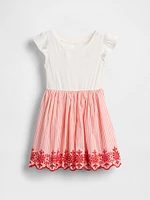 Baby & Toddler Mixed Media Flutter-Sleeve Dress