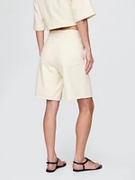 11" Mid Rise French Terry Denim Longline Shorts