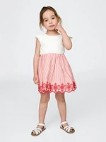 Baby & Toddler Mixed Media Flutter-Sleeve Dress
