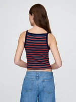 Modern Apron-Neck Cropped Tank Top
