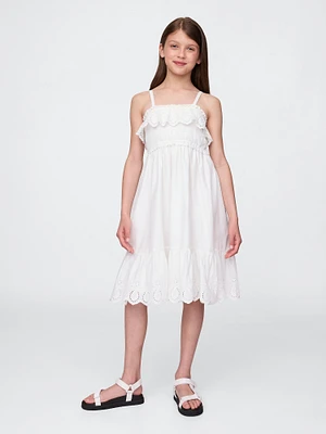 Kids Smocked Ruffle Midi Dress