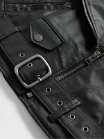 GapStudio Coated Denim Cropped Moto Jacket