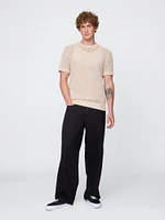 Crochet Mesh Crewneck T-Shirt