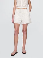 High Rise Eyelet Easy Shorts