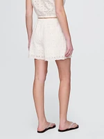 High Rise Eyelet Easy Shorts