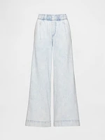 Mid Rise UltraSoft Pleated Easy Baggy Jeans