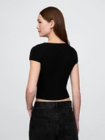Cropped Rib Cardigan